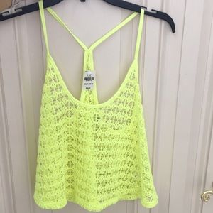 NWT: VS pink flow-y crochet crop top